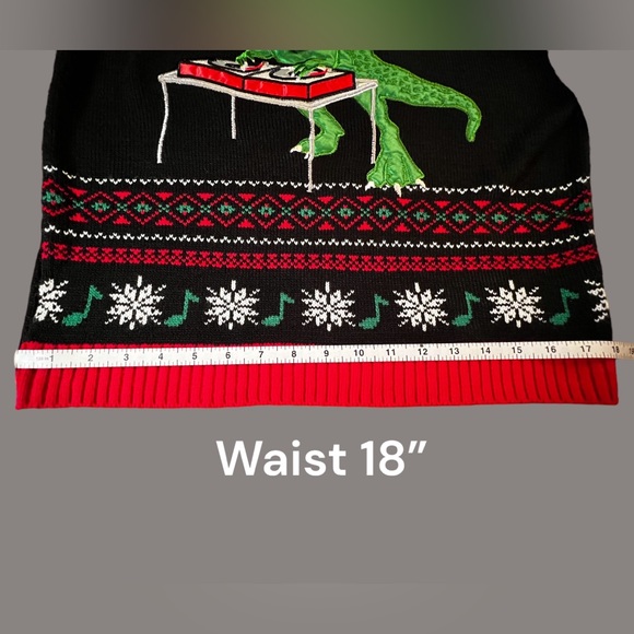 Holiday Time, Christmas Sweater, Deejay Dinosaur, Women’s Size XXL/2XL - Picture 11 of 15